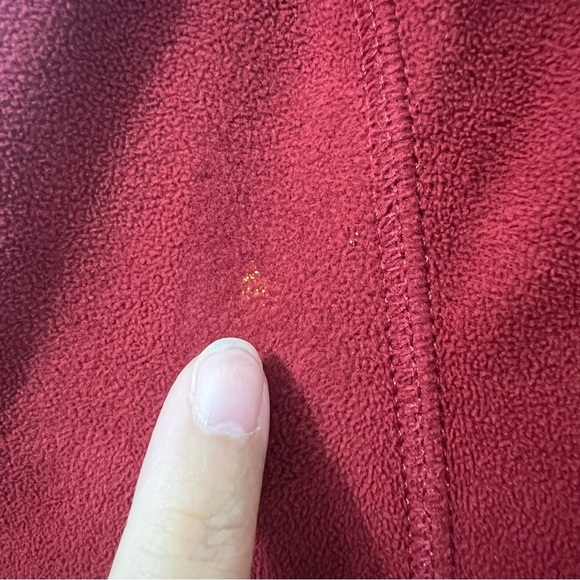 North Face Men’s 1/4 Quarter Zip M Red Fleece Hiking Outdoor Gym Travel Jacket - Picture 8 of 12